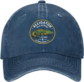 Alligator Alcatraz Hat for Mens Baseball Caps Stylish Washed Dad Hats Cotton