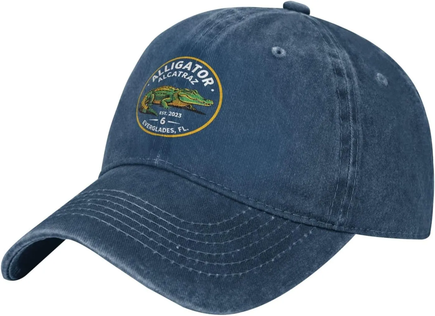 Alligator Alcatraz Hat for Mens Baseball Caps Stylish Washed Dad Hats Cotton