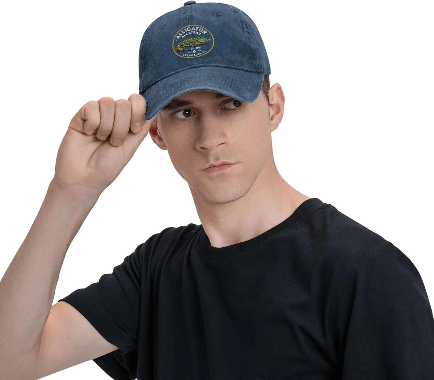 Alligator Alcatraz Hat for Mens Baseball Caps Stylish Washed Dad Hats Cotton