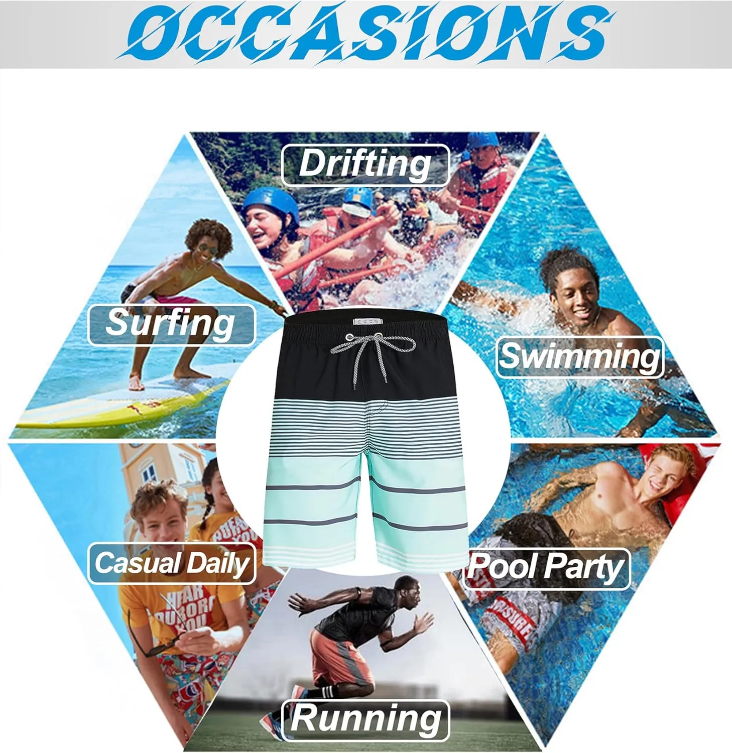 APTRO Men's Swim Trunks 9" Quick Dry Bathing Suit Big & Tall Beach Swimsuits