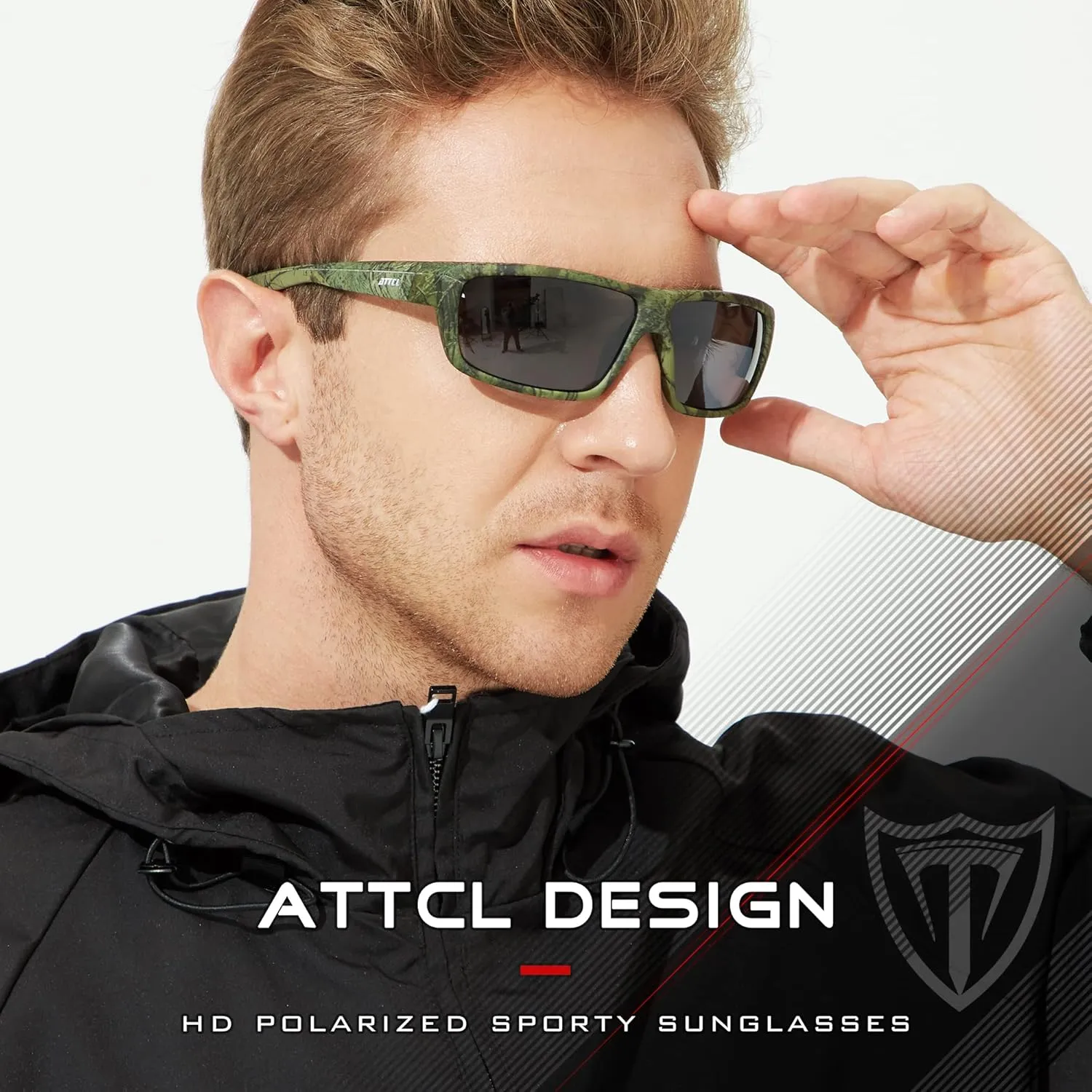 ATTCL Polarized Wrap Sunglasses For Men - Fishing Sports Glasses UV Protection