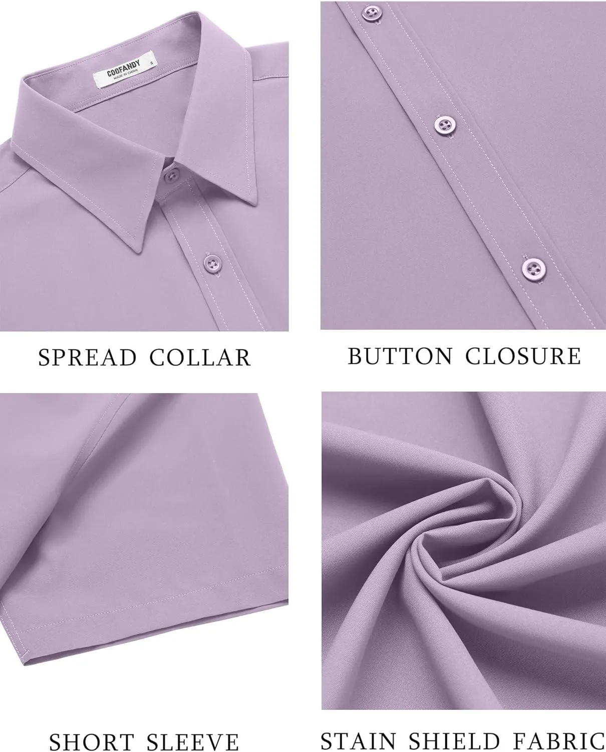 COOFANDY Men's Button Down Shirts Stain Shield Dress Shirts Short Sleeve Summer Business Casual Shirts