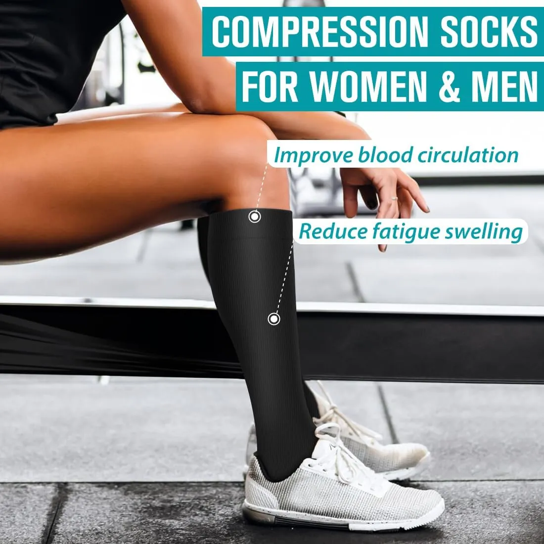 Copper Compression Socks for Women & Men (6 pairs) - Best Support for Nurses, Running, Hiking, Recovery