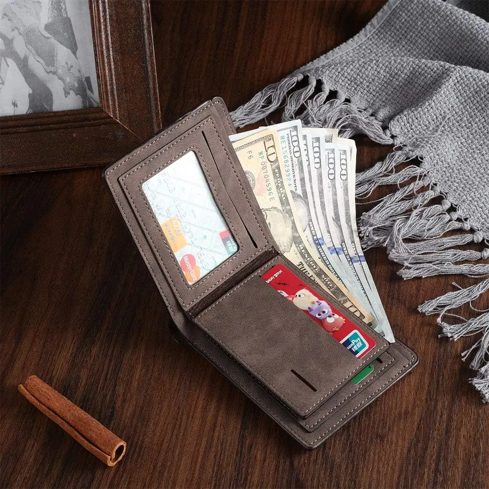 Lovejewelry Personalized Custom Picture Wallets for Men Engraved Leather Photo Wallet for Father Boyfriend (Style 1)