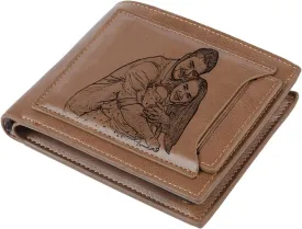 Lovejewelry Personalized Custom Picture Wallets for Men Engraved Leather Photo Wallet for Father Boyfriend (Style 4)