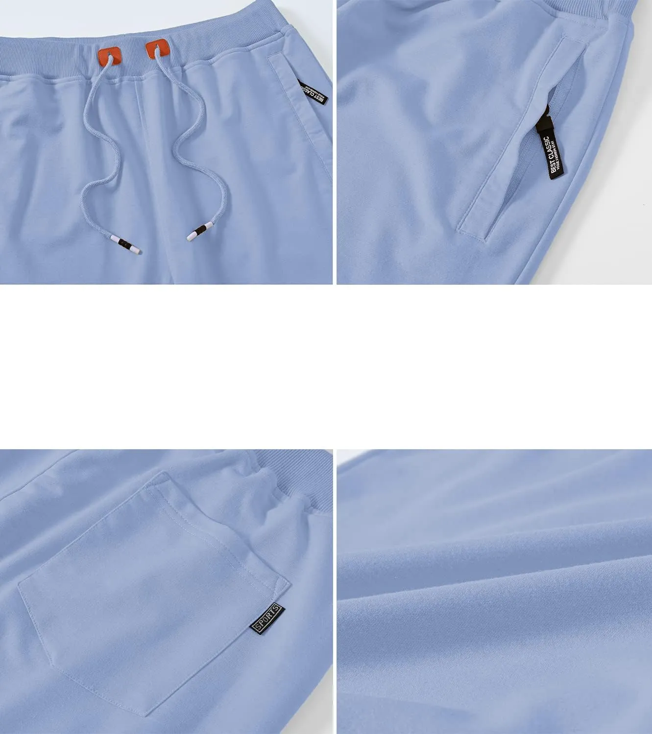 QPNGRP Mens Shorts Casual Drawstring Zipper Pockets Elastic Waist