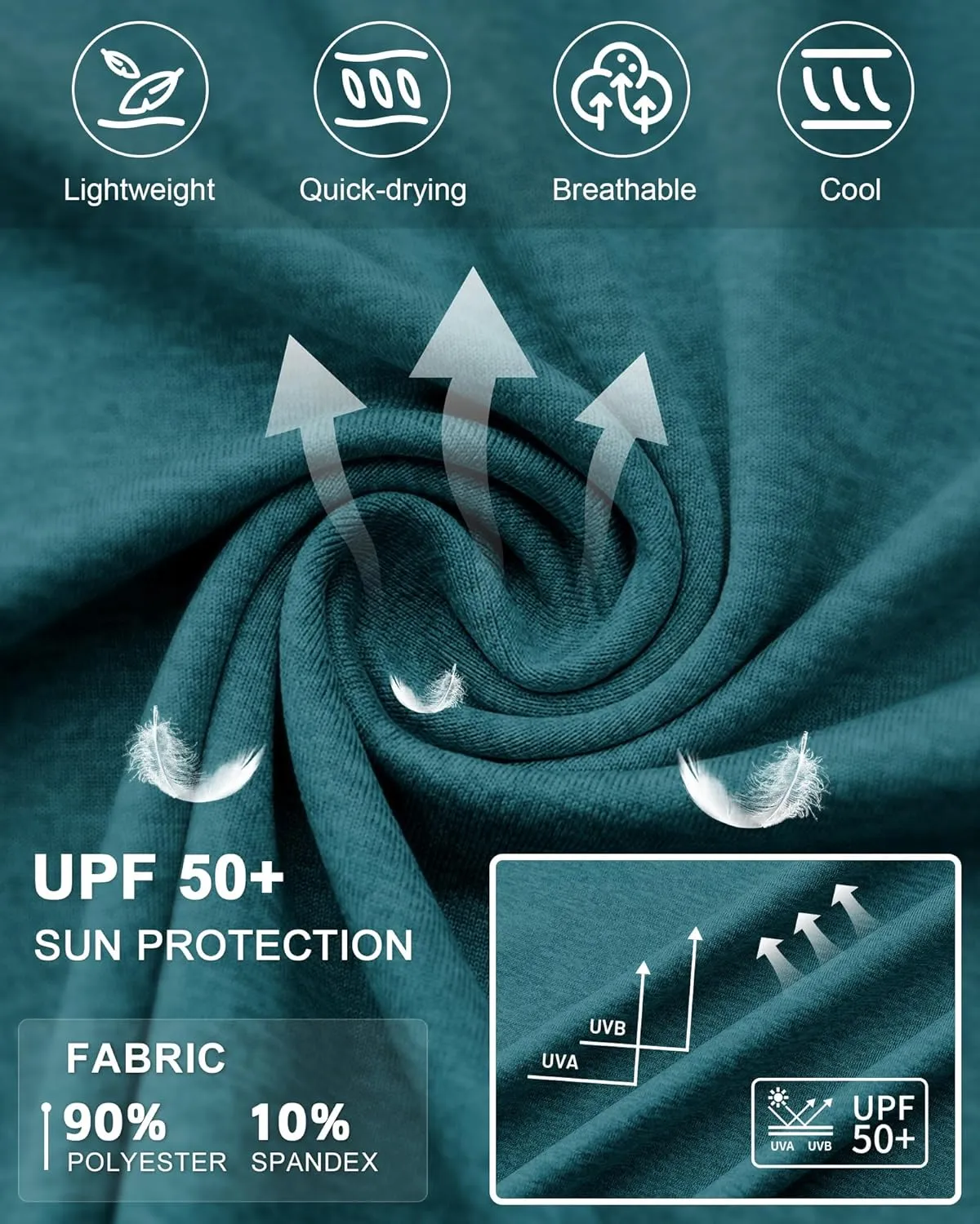 Runhit Fishing Shirts for Men Hoodie Sun Shirt UPF 50  Long Sleeve UV Protection SPF Rash Guard Running Hiking Workout