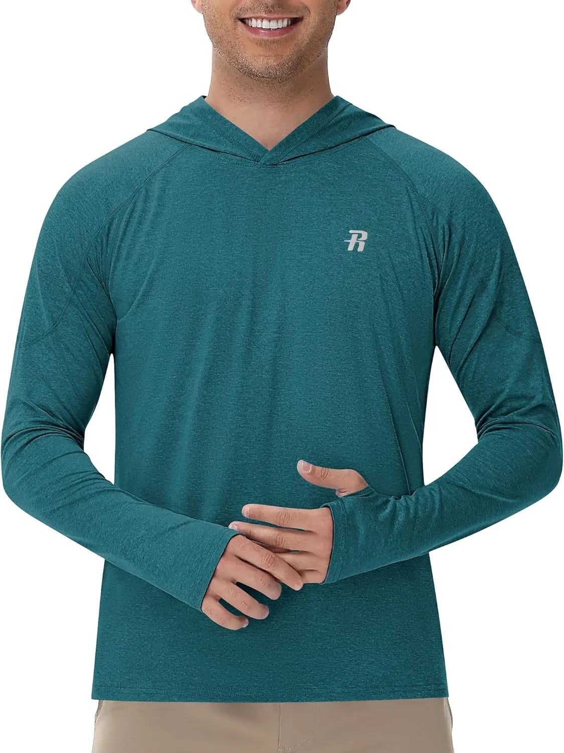 Runhit Fishing Shirts for Men Hoodie Sun Shirt UPF 50  Long Sleeve UV Protection SPF Rash Guard Running Hiking Workout