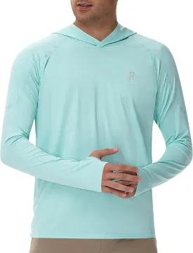 Runhit Fishing Shirts for Men Hoodie Sun Shirt UPF 50  Long Sleeve UV Protection SPF Rash Guard Running Hiking Workout