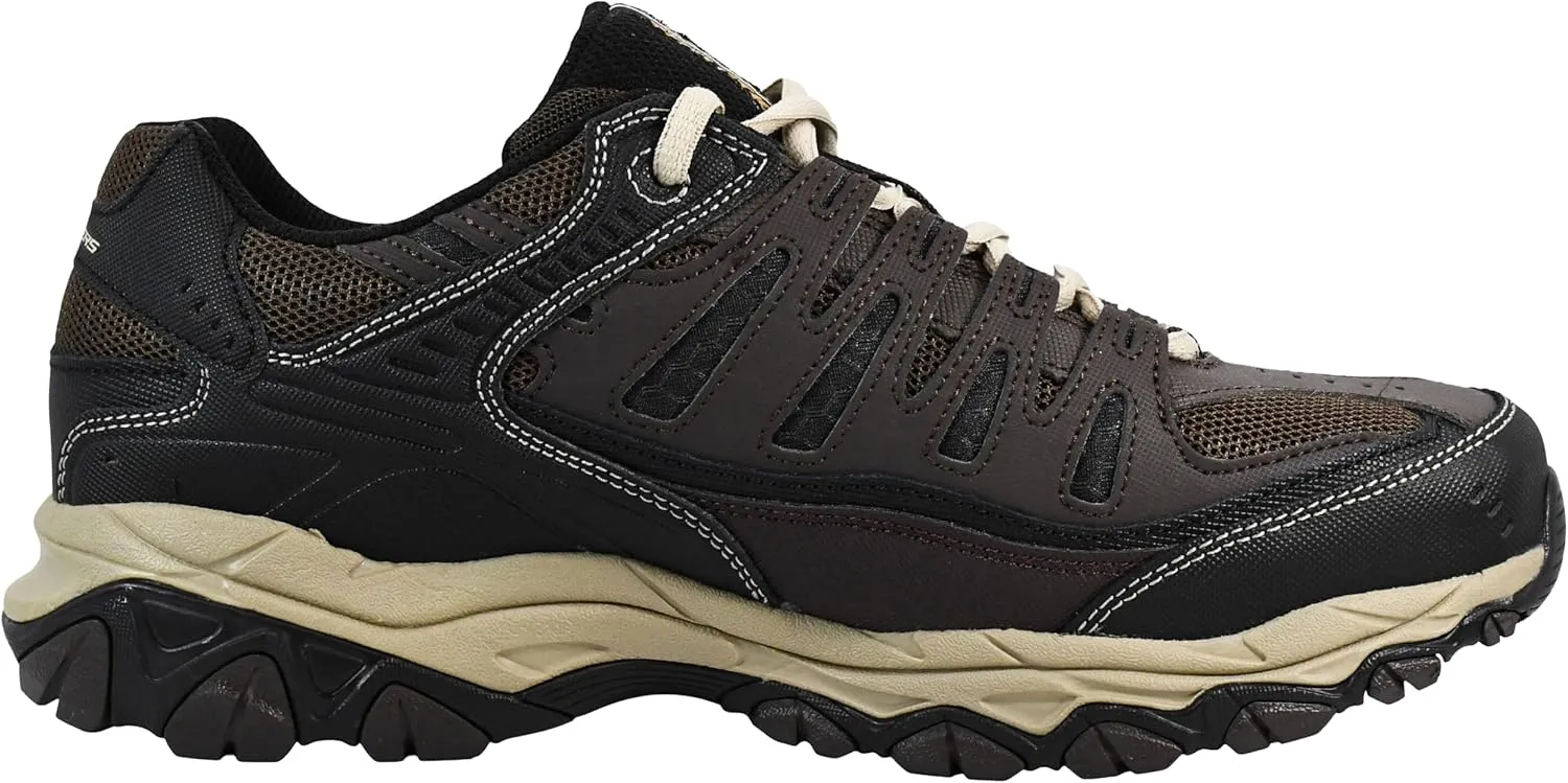 Skechers Men's Afterburn M. Fit Fashion Sneakers ?C Leather Upper, Memory Foam Insole, Rubber Outsole