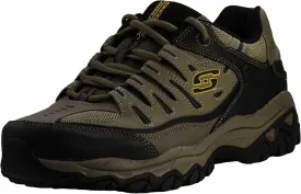 Skechers Men's Afterburn M. Fit Fashion Sneakers ?C Leather Upper, Memory Foam Insole, Rubber Outsole