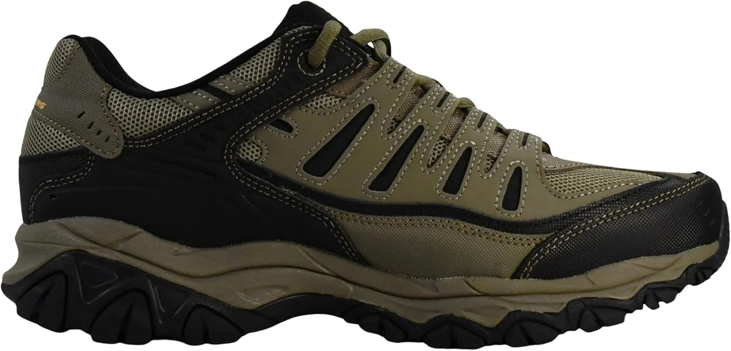 Skechers Men's Afterburn M. Fit Fashion Sneakers ?C Leather Upper, Memory Foam Insole, Rubber Outsole