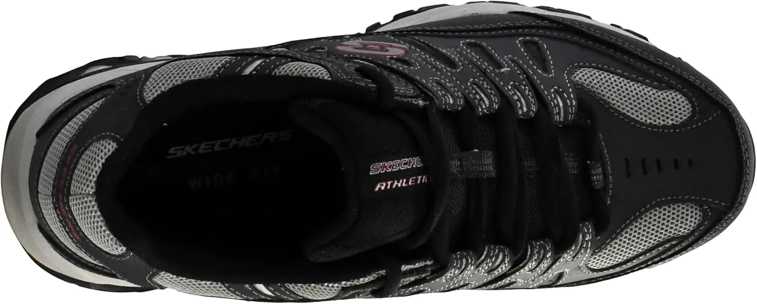 Skechers Men's Afterburn M. Fit Fashion Sneakers ?C Leather Upper, Memory Foam Insole, Rubber Outsole