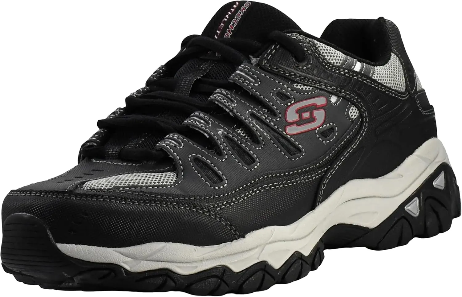 Skechers Men's Afterburn M. Fit Fashion Sneakers ?C Leather Upper, Memory Foam Insole, Rubber Outsole