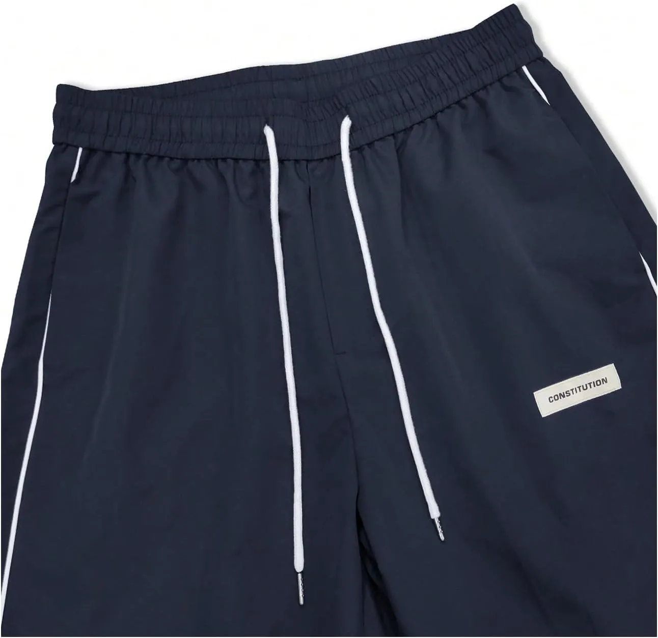 Verdusa Men's Track Pants Straight Leg Acitve Streetwear Elastic Waist Parachute Pants with Pockets
